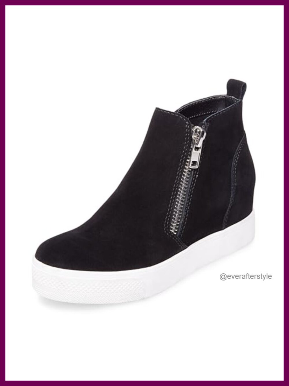 Steve Madden Women's Wedgie Sneaker Hidden Wedge Zipper Casual